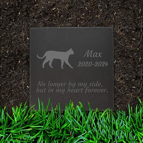 Jodimitty Katze Grabstein Gedenkstein personalisierte Name & Lebensspanne & Nachricht, Quadratischer Grabschmuck Wetterfest Grabplatte mit Gravur Tombstone 10cm/15cm/20cm Jodimitty Katze Grabstein Gedenkstein personalisierte Name & Lebensspanne & Nachricht, Quadratischer Grabschmuck Wetterfest Grabplatte mit Gravur Tombstone 10cm/15cm/20cm von Jodimitty