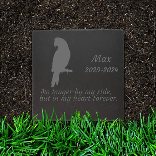 Jodimitty Papagei Grabstein Gedenkstein personalisierte Name & Lebensspanne & Nachricht, Quadratischer Grabschmuck Wetterfest Grabplatte mit Gravur Tombstone 10cm/15cm/20cm Jodimitty Papagei Grabstein Gedenkstein personalisierte Name & Lebensspanne & Nachricht, Quadratischer Grabschmuck Wetterfest Grabplatte mit Gravur Tombstone 10cm/15cm/20cm von Jodimitty