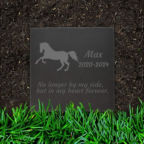 Jodimitty Pferd Grabstein Gedenkstein personalisierte Name & Lebensspanne & Nachricht, Quadratischer Grabschmuck Wetterfest Grabplatte mit Gravur Tombstone 10cm/15cm/20cm Jodimitty Pferd Grabstein Gedenkstein personalisierte Name & Lebensspanne & Nachricht, Quadratischer Grabschmuck Wetterfest Grabplatte mit Gravur Tombstone 10cm/15cm/20cm von Jodimitty
