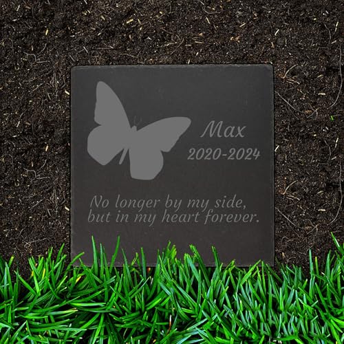 Jodimitty Schmetterling Grabstein Gedenkstein personalisierte Name & Lebensspanne & Nachricht, Quadratischer Grabschmuck Wetterfest Grabplatte mit Gravur Tombstone 10cm/15cm/20cm Jodimitty Schmetterling Grabstein Gedenkstein personalisierte Name & Lebensspanne & Nachricht, Quadratischer Grabschmuck Wetterfest Grabplatte mit Gravur Tombstone 10cm/15cm/20cm von Jodimitty