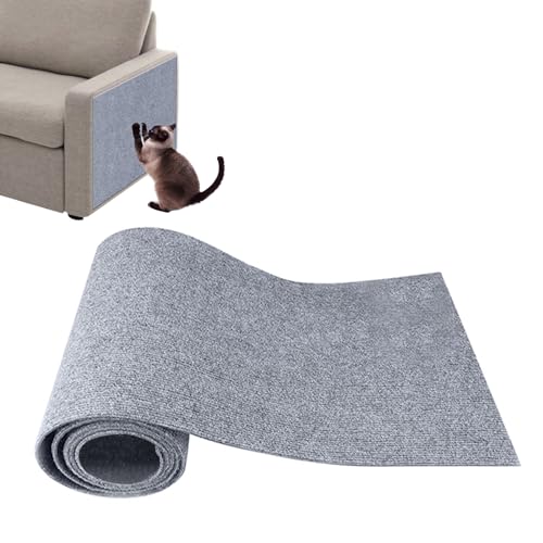 Jodimitty Kratzschutz Sofa Katze (Hellgrau, M - 30cmx100cm) Katzen Kratzschutz Selbstklebend Anti Kratz Kratzmatte, DIY Zuschneidbare Kratzteppich Kratzschutz für Möbel von Jodimitty