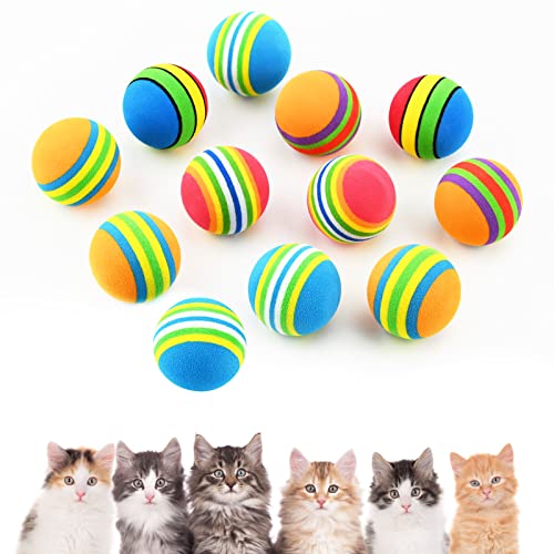 12 Stück Katzenspielzeug Bälle, Interaktives Kätzchen Spielzeug Regenbogen Katzenbälle, Bunte Schaumstoffbälle für Haustier, Kätzchen,Trainingssport, Indoor Outdoor Aktivität, Vergnügungspark(B) 12 Stück Katzenspielzeug Bälle, Interaktives Kätzchen Spielzeug Regenbogen Katzenbälle, Bunte Schaumstoffbälle für Haustier, Kätzchen,Trainingssport, Indoor Outdoor Aktivität, Vergnügungspark(B) von Jodsen
