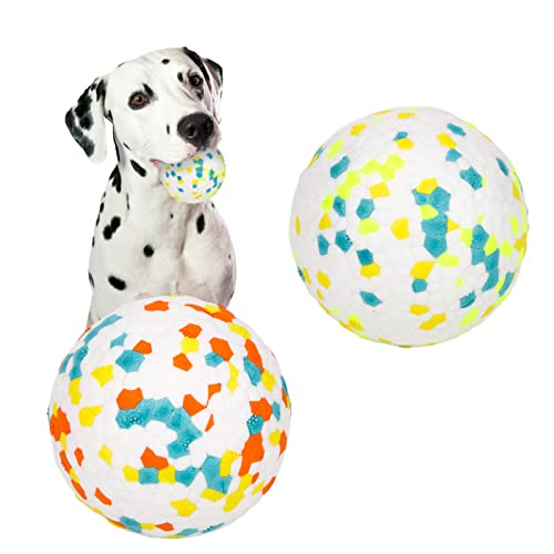 2 Stück Hundeball Hundespielzeug Ball,Unzerstörbar Gummi Hohe Dehnbar Hundebälle,Langlebiger Solider Interaktives Ball,Widerstandsfähige Zähne Training Wasserspielzeug,für kleine mittlere große Hunde von Jodsen