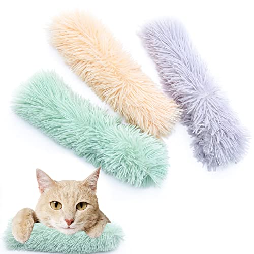 Jodsen 3 Packungen Katzenminze Spielzeug, Interaktives Katzen Spielzeug Kitten Plüschkissen mit Katzenminze und Akustisches Papier, Kätzchen Spielzeug Katzenminze für Katzen, Linderung von Langeweile von WOOTONG