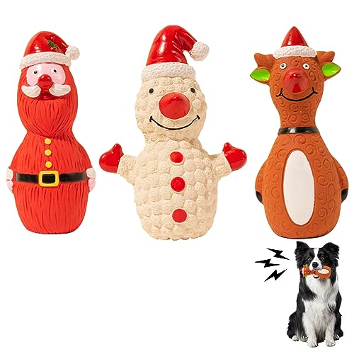 3 Stück Weihnachts Quietschendes Latex Hundespielzeug Weihnachten Gummi Quietschen Hunde Kauspielzeug Interaktives Quietschelement für Haustiere,Werfen Spielzeug für Kleine Mittelgroße Große Welpen 3 Stück Weihnachts Quietschendes Latex Hundespielzeug Weihnachten Gummi Quietschen Hunde Kauspielzeug Interaktives Quietschelement für Haustiere,Werfen Spielzeug für Kleine Mittelgroße Große Welpen von Jodsen