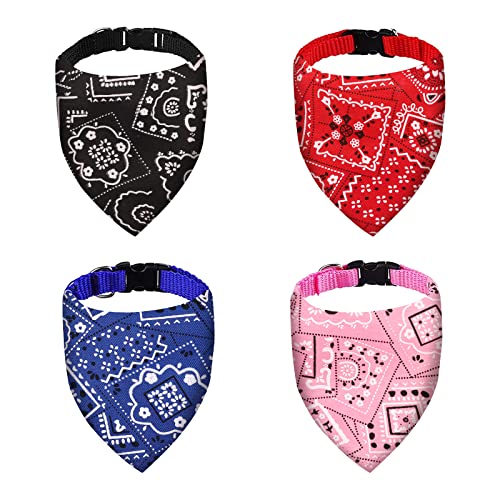 4 Packungen Bandanas für Hunde, Dreieckslätzchen für Tiere, Bandana für Hunde, Halsband, Kerchief, Taschentücher mit verstellbaren Riemen, waschbares Zubehör für kleine mittelgroße und große Hunde, von Jodsen