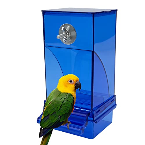 Automatischer Futterspender Transparent Futterspender Vogel Lebensmittelbehälter Vogelfutterhaus Acryl Futterautomat Käfig für Klein Mittel Wellensittiche Kanarienvögel Nymphensittiche Finken Sittiche von Jodsen