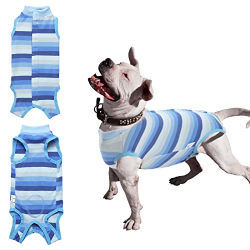 Heilungsanzüge für Hunde,weibliche männliche Anti Lecken Hund Onesies,Nach Operationen für Bauchwunden Cone E-Collar Alternative Pet Vest,Lecken verhindern,Beißen (Blau-S) von Jodsen
