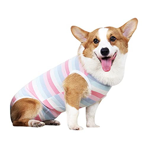 Regenerationsanzug für Hunde und Katzen, Pyjamas für Hunde, atmungsaktive Nachtwäsche für Hunde, für Welpenhalsband, verhindert Lecken, Beißen (Rosa-XL) von Jodsen