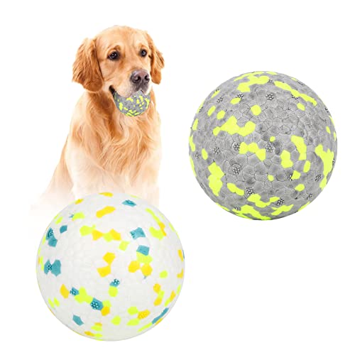 2 Stück Hundeball Hundespielzeug Ball,Unzerstörbar Gummi Hohe Dehnbar Hundebälle,Langlebiger Solider Interaktives Ball,Widerstandsfähige Zähne Training Wasserspielzeug,für kleine mittlere große Hunde von Jodsen
