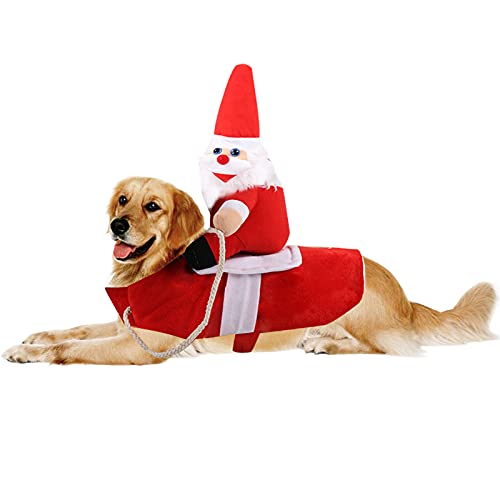 Hundekostüm Weihnachten,Hund Katze Weihnachtsmann Kostüm,Santa Claus Reiten auf Haustier Kleine Große Hunde Outfit,Warme Netter Hundemantel,Lustige Geschenk Anzüge für Weihnachten, Party,Geburtstag,L Hundekostüm Weihnachten,Hund Katze Weihnachtsmann Kostüm,Santa Claus Reiten auf Haustier Kleine Große Hunde Outfit,Warme Netter Hundemantel,Lustige Geschenk Anzüge für Weihnachten, Party,Geburtstag,L von Jodsen