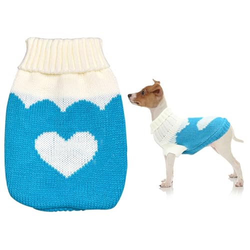 Hundepullover für Kleine Hunde, Chihuahua Pullover Warme Welpe Sweater Hunde Pullis Winter Hund Kleidung Katzen-Pullover Haustierkleidung Haustier-Winter-Outfit für kleine Hunde, Katzen (2XL/Blau) von Jodsen