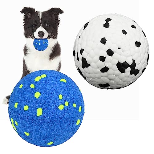 Jodsen Hundeball Hundespielzeug Ball Unzerstörbar Hundespielzeug Ball Interaktives Hundebälle Hund Wasser Spielzeug Ball Dehnbar Hundebälle für Kleine Mittlere Große Hunde(7cm) (2Pc-Balck+Blau) von Jodsen