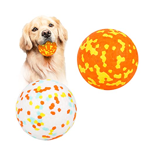 2 Stück Hundeball Hundespielzeug Ball,Unzerstörbar Gummi Hohe Dehnbar Hundebälle,Langlebiger Solider Interaktives Ball,Widerstandsfähige Zähne Training Wasserspielzeug,für kleine mittlere große Hunde von Jodsen