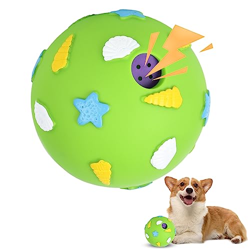 Jodsen Hundespielzeug Ball,Interaktives Hundebälle Unzerstörbar Quietscheball für Hund Trainingsball,Giggle Hundeball für Mittelgroße und Große Hunde (Grün) von Jodsen