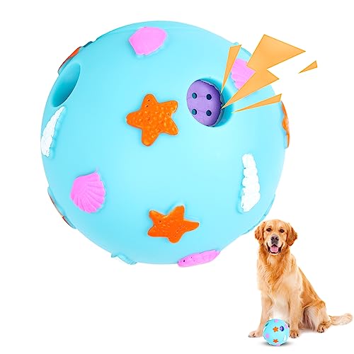 Jodsen Hundespielzeug Ball,Interaktives Hundebälle Unzerstörbar Quietscheball für Hund Trainingsball,Giggle Hundeball für Mittelgroße und Große Hunde (Blau) von Jodsen