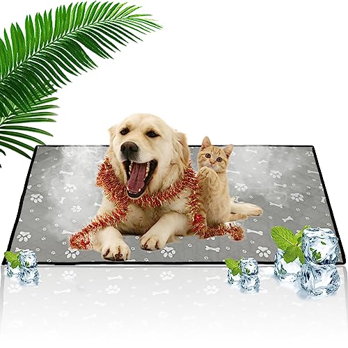 Kühlmatte für Hunde Katzen Haustiere Kühldecke Hunde Hundebett Selbstkühlende Hundedecke Kühlbett,Waschbar Kühlpad Kühlkissen Grosse Kleine Hunde Hält Haustiere im Heißen Sommer Kühl,105x90cm von Jodsen