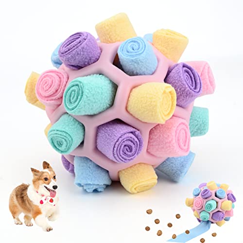 Schnüffelball für Hunde,Schnüffelteppich Schnüffelspielzeug Interaktives Hundespielzeug Intelligenzspielzeug Futterball Reizangel Futtermatte Geruchstraining für Kleine Mittelgroße Hunde Haustier,Rosa von Jodsen