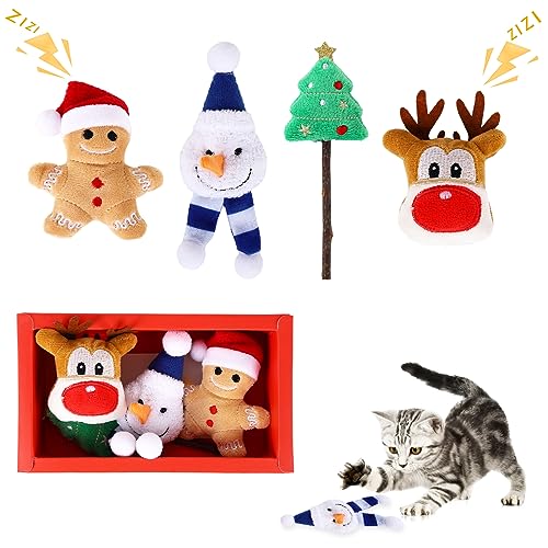 Weihnachten Katzenminze Plüschtiere, 4Stück Weiches Plüsch Katzenspielzeug für Weihnachten Interaktives Katzenspielzeug Katzenglocken-Spielzeug Weihnachtsspielzeug Geschenke für Haustiere Kätzchen Weihnachten Katzenminze Plüschtiere, 4Stück Weiches Plüsch Katzenspielzeug für Weihnachten Interaktives Katzenspielzeug Katzenglocken-Spielzeug Weihnachtsspielzeug Geschenke für Haustiere Kätzchen von Jodsen