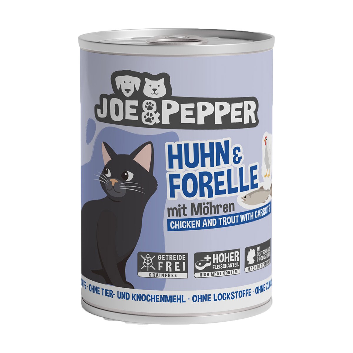 Joe & Pepper Cat Huhn & Forelle mit Möhren 6x400g von Joe & Pepper