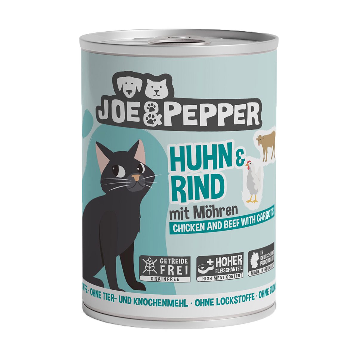 Joe & Pepper Cat Huhn & Rind mit Möhren 6x400g von Joe & Pepper