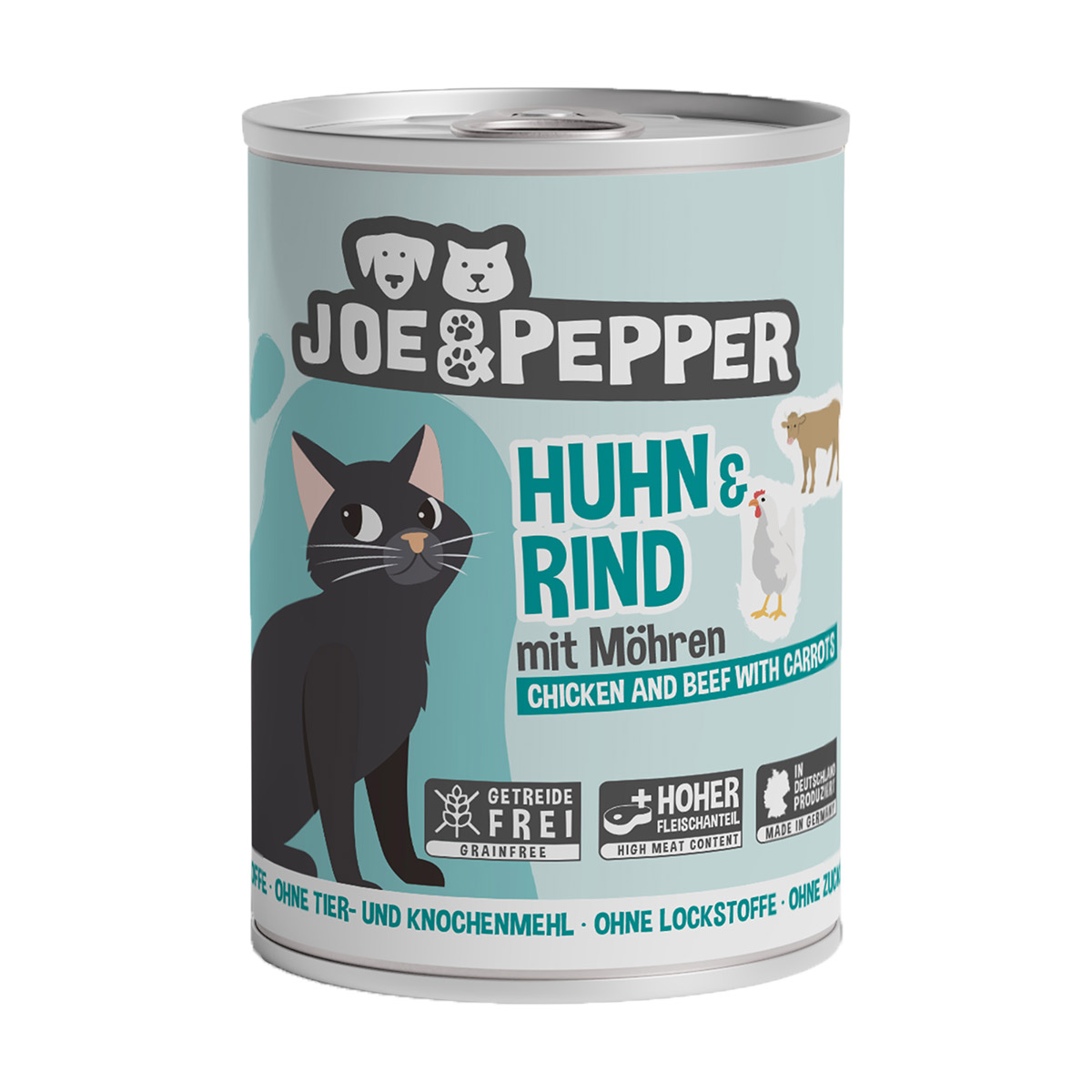 Joe & Pepper Cat Huhn & Rind mit Möhren 6x400g Joe & Pepper Cat Huhn & Rind mit Möhren 6x400g von Joe & Pepper