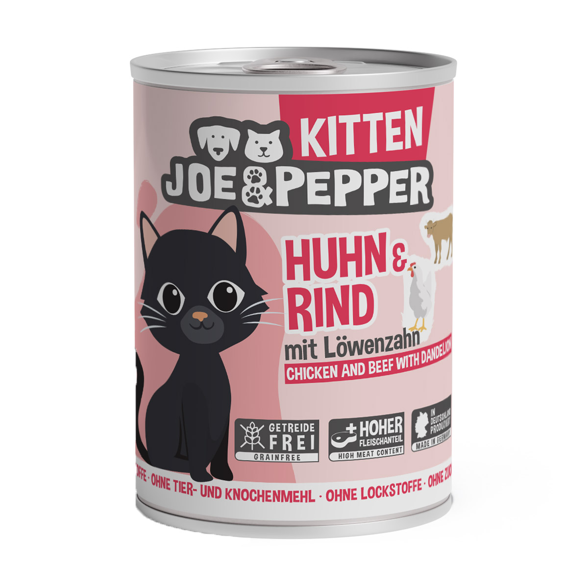 Joe & Pepper Cat Kitten Huhn & Rind mit Löwenzahn 6x400g Joe & Pepper Cat Kitten Huhn & Rind mit Löwenzahn 6x400g von Joe & Pepper