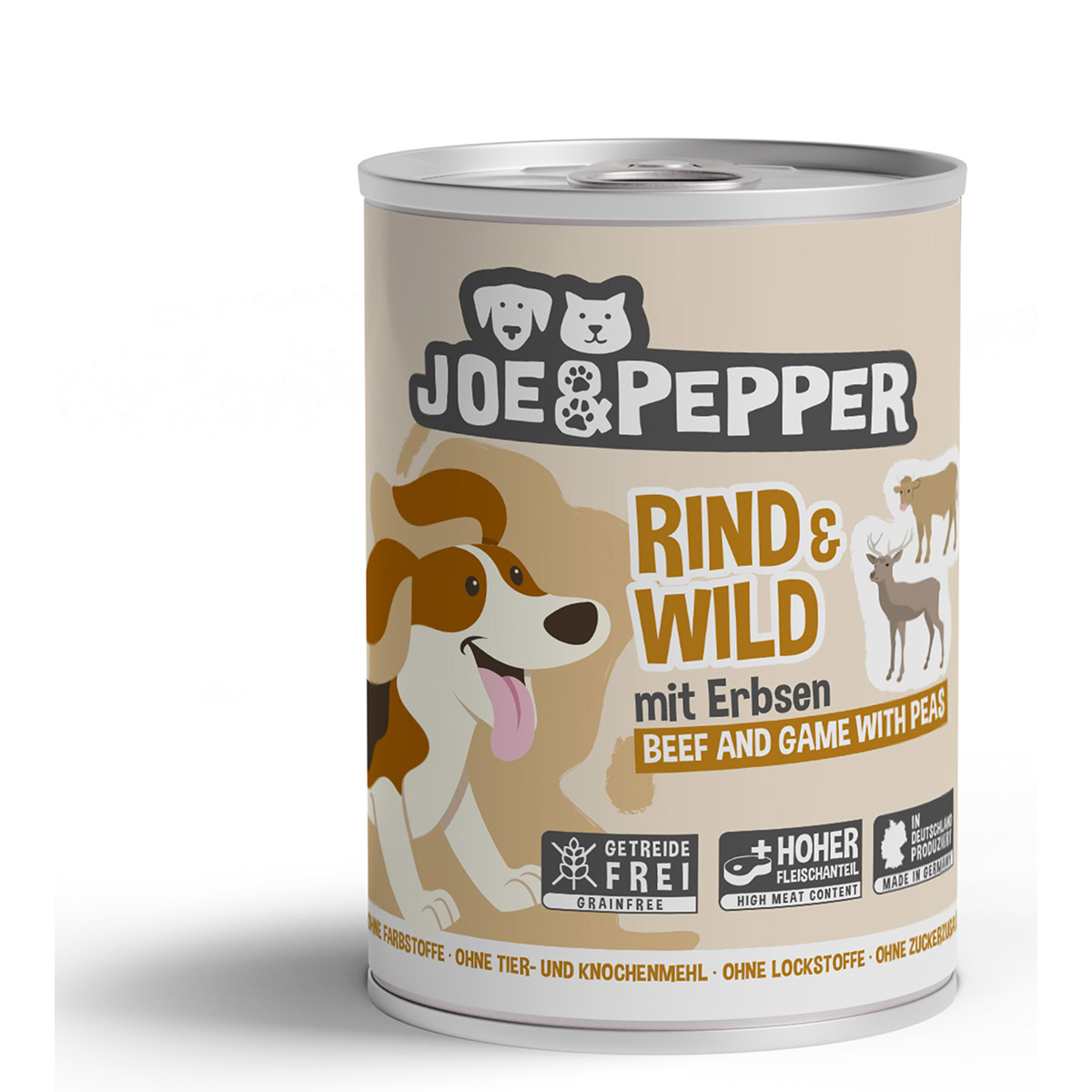 Joe & Pepper Dog Rind & Wild mit Erbsen 6x400g von Joe & Pepper