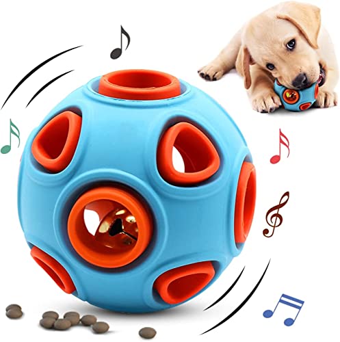 Hundespielzeug Ball, Naturkautschukmaterial, Hundeball mit Zahnpflegefunktion, Hundetrainingsball, Intelligenzspielzeug, Quietschendes Interaktives Kauspielzeug, Zähne Spielzeugball für Hunde von Jognee