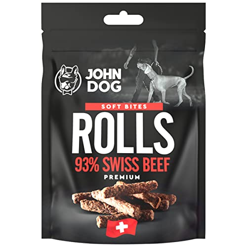 John Dog - Premium Soft Bites - 93% Rindfleisch - Trainingssnacks für Hunde, Hundefutter, Leckereien für Hunde, Leckerli Hund, Lundeleckerli, Hunde Leckerlis, Kaustangen Hund, Trockenfutter Snack… von JOHN DOG