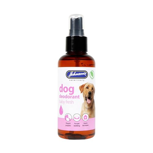 Johnson's Hunde-Deospray – 150 ml, Babypuder, Hundespray, Geruchsneutralisierer-Spray und Haustier-Geruchsvernichter für Haus, Bettwäsche und Hundeparfüm Johnson's Hunde-Deospray – 150 ml, Babypuder, Hundespray, Geruchsneutralisierer-Spray und Haustier-Geruchsvernichter für Haus, Bettwäsche und Hundeparfüm von Johnson's