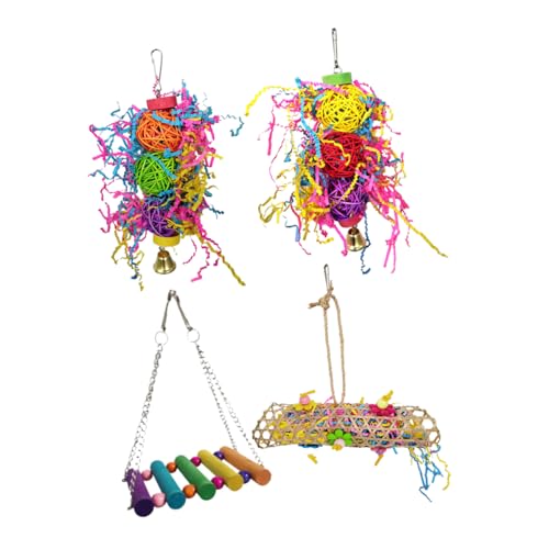Rattan-Kugeln für Vögel, lustiges Kauspielzeug für Nymphensittiche und Sittiche, sichere und unterhaltsame Übung, 4 Stück Rattan-Kugeln für Vögel, lustiges Kauspielzeug für Nymphensittiche und Sittiche, sichere und unterhaltsame Übung, 4 Stück von Jojomis