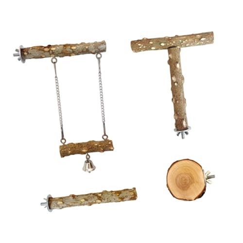 jojomis Papageienkäfig-Sitzstange zum Aufhängen, 4 Stück, Holz, stabil, einfache Installation, Kaustab, Vogelspielzeug, Sitzstange für Lovebirds Nymphensittiche jojomis Papageienkäfig-Sitzstange zum Aufhängen, 4 Stück, Holz, stabil, einfache Installation, Kaustab, Vogelspielzeug, Sitzstange für Lovebirds Nymphensittiche von Jojomis
