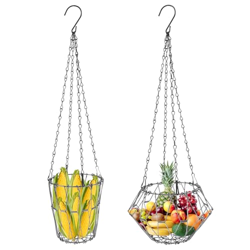 2pcs Edelstahl Hähnchen Gemüse hängende Feeder große Kapazität Hähnchenfruchtfuttermittel für Entenkaninchen reduziert(Multi-Shap-Obstkorb) von Jokapy