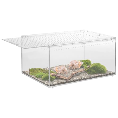 Reptile Terrarium Clear Breathable Reptile Breeding Box Multipurpose Gecko Container for Snake Tarantula Hermit Crab Jumping Spider(transparente Farbe-L-1) von Jokapy
