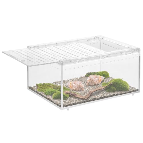 Reptile Terrarium Clear Breathable Reptile Breeding Box Multipurpose Gecko Container for Snake Tarantula Hermit Crab Jumping Spider(transparente Farbe-M-1) von Jokapy