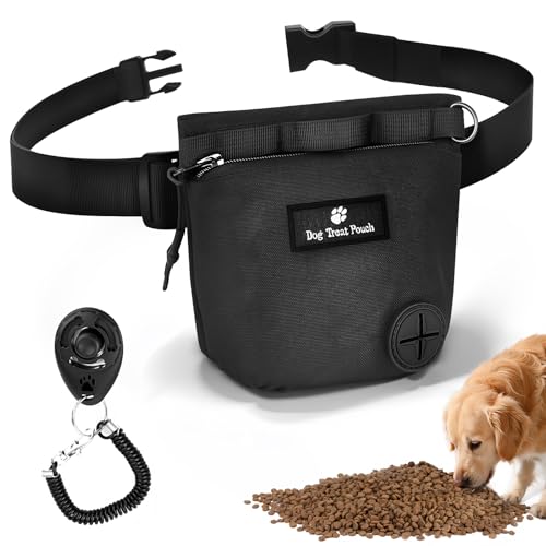 Hundeleckerli-Tasche und Trainings-Clicker-Set, Hundespaziergangstasche, verstellbarer Gürtel, Welpen-Trainingstasche, Leckerlihalter mit großer Kapazität für Welpentraining & Outdoor-Sessions von Jokureao