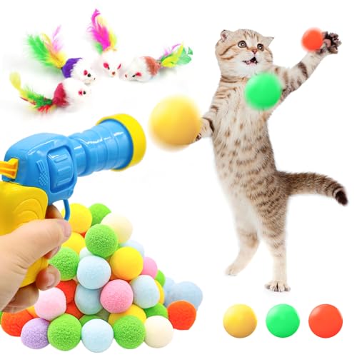 Jokureao 108-teiliges Katzenballspielzeug-Set, interaktiver Katzenballwerfer mit 100 Katzenbällen, interaktives Katzenspielzeug für Indoor-Katzen-Training, Übungen, Spielen Jokureao 108-teiliges Katzenballspielzeug-Set, interaktiver Katzenballwerfer mit 100 Katzenbällen, interaktives Katzenspielzeug für Indoor-Katzen-Training, Übungen, Spielen von Jokureao