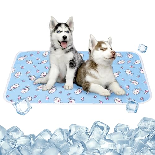 Jokureao Kühlmatte für Hunde, langlebig, 50 x 70 cm, waschbar, selbstkühlend, Eisseide, keine Notwendigkeit, Kühlbett für drinnen und draußen, Auto, Sommer von Jokureao