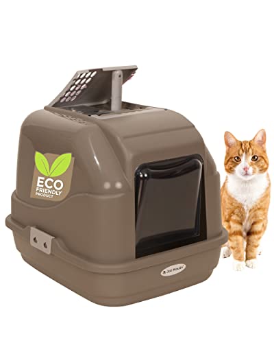 Extrahaltbar hygienisches Katzenklo Katzentoilette 50x40x40 cm | Ungiftiges Rohmaterial | Streuschaufel und Aktivkohlefilter | der Umwelt zuliebe | Grau komplett Extrahaltbar hygienisches Katzenklo Katzentoilette 50x40x40 cm | Ungiftiges Rohmaterial | Streuschaufel und Aktivkohlefilter | der Umwelt zuliebe | Grau komplett von Joli Moulin
