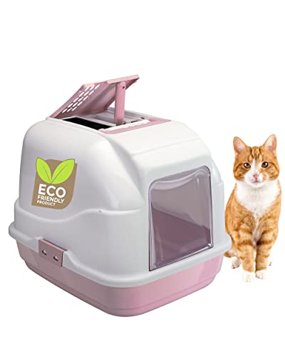 Extrastabil hygienisches Katzenklo Katzentoilette 50x40x40 cm | Ungiftiges Rohmaterial | Streuschaufel und Aktivkohlefilter | der Umwelt zuliebe | Rosa von Joli Moulin