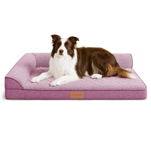 Jolifield Orthopädisches Jacquard-Hundebett für große Hunde, wasserdicht, L-förmig, großes Haustier-Sofabett mit waschbarem, abnehmbarem Bezug, rutschfest, weich, warm, bequem, Haustiercouch, Jolifield Orthopädisches Jacquard-Hundebett für große Hunde, wasserdicht, L-förmig, großes Haustier-Sofabett mit waschbarem, abnehmbarem Bezug, rutschfest, weich, warm, bequem, Haustiercouch, von Jolifield