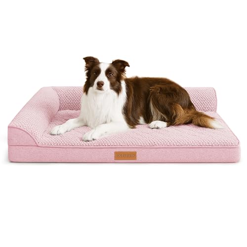 Jolifield Orthopädisches Jacquard-Hundebett für große Hunde, wasserdicht, L-förmig, großes Haustier-Sofabett mit waschbarem, abnehmbarem Bezug, rutschfest, weich, warm, bequem, Haustiercouch Jolifield Orthopädisches Jacquard-Hundebett für große Hunde, wasserdicht, L-förmig, großes Haustier-Sofabett mit waschbarem, abnehmbarem Bezug, rutschfest, weich, warm, bequem, Haustiercouch von Jolifield