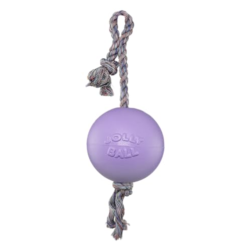 Jolly Pets, Romp-n-Roll, Hundespielzeug mit Seil und Ball, 20 cm / Größe L, hellviolett von Jolly Pets
