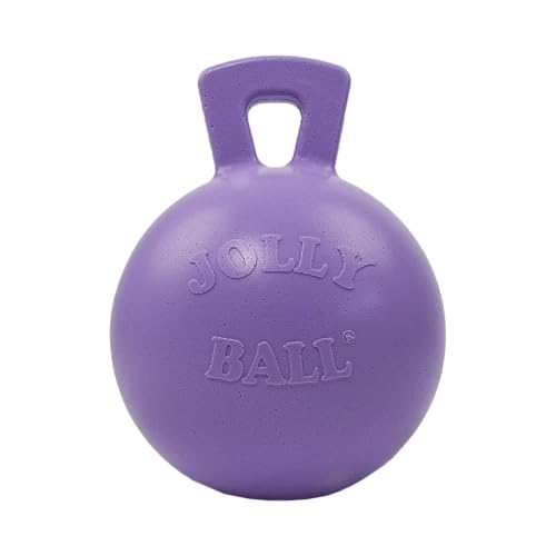 Jolly Pets, Tug-n-Toss, strapazierfähiger Hundespielball mit Griff, 20 cm / Größe L, hellviolett von Jolly Pets