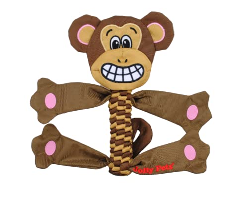 Jolly Pets Animal Flathead Tug/Squeak Hundespielzeug, AFFE, klein von Jolly Pets