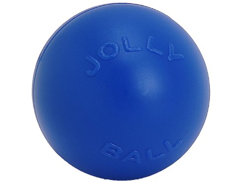 Jolly Pets JOLL069B Hundespielzeug Ball Push-n-Play, 15 cm, blau von Jolly Pets