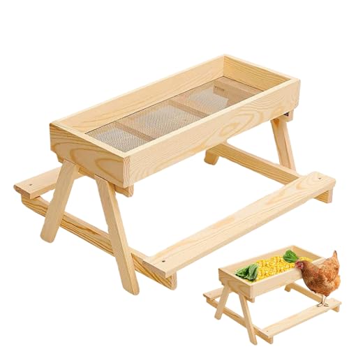 Geflügel Futterautomat | Hühnerfuttertisch Mit Netzablage,Hält Futter Frisch & Trocken Für Geflügel, Puten Und Nutztiere Im Garten, Gehege von Jomewory