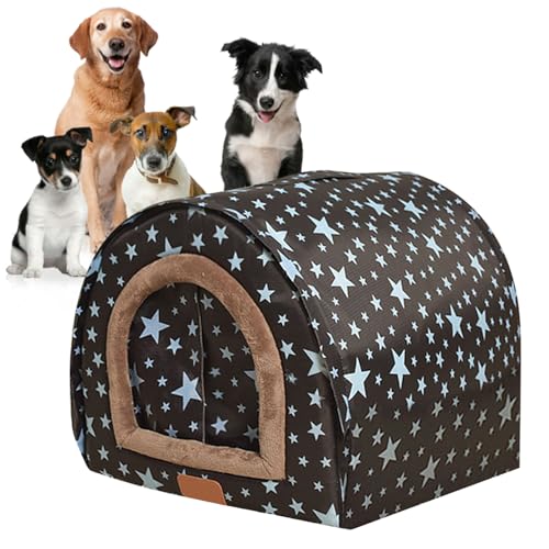 Hunde-Winterhaus – Outdoor-Hundehaus für den Winter, mit flexibler Stofftür, gemütliches Welpenbett, abnehmbar, waschbar, für mittelgroße Hunde Jomewory von Jomewory