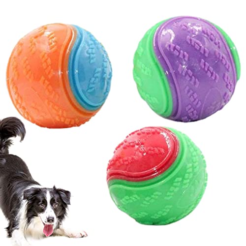 Jomewory Hundetrainingsball, Spielzeug Für Hunde, 3 Stück Quietschendes Hundezahnreinigungsspielzeug Für Kleine Bis Große Mittelgroße Aggressive Kauer Zum Reinigen Der Zähne von Jomewory
